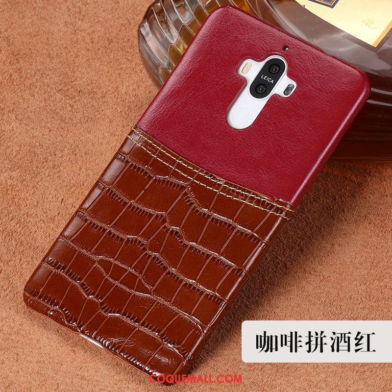 Étui Huawei Mate 10 Pro Protection Téléphone Portable Crocodile, Coque Huawei Mate 10 Pro Incassable Tendance Braun Braun