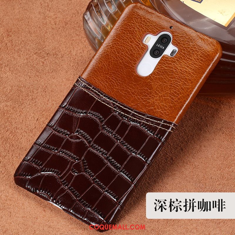 Étui Huawei Mate 10 Pro Protection Téléphone Portable Crocodile, Coque Huawei Mate 10 Pro Incassable Tendance Braun Braun