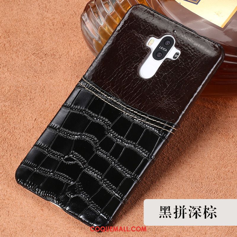 Étui Huawei Mate 10 Pro Protection Téléphone Portable Crocodile, Coque Huawei Mate 10 Pro Incassable Tendance Braun Braun