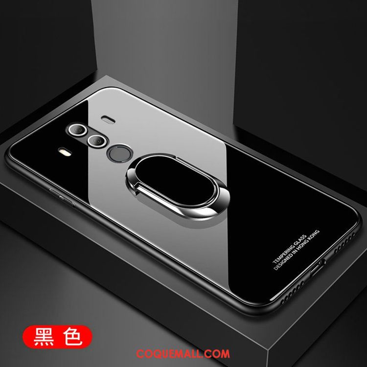 Étui Huawei Mate 10 Pro Rouge Protection Miroir, Coque Huawei Mate 10 Pro Verre Difficile