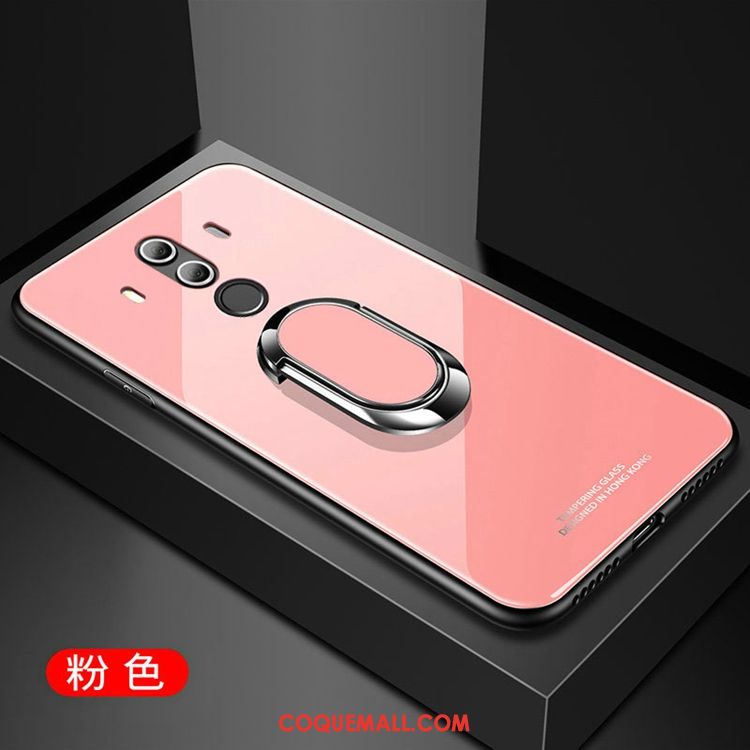 Étui Huawei Mate 10 Pro Rouge Protection Miroir, Coque Huawei Mate 10 Pro Verre Difficile