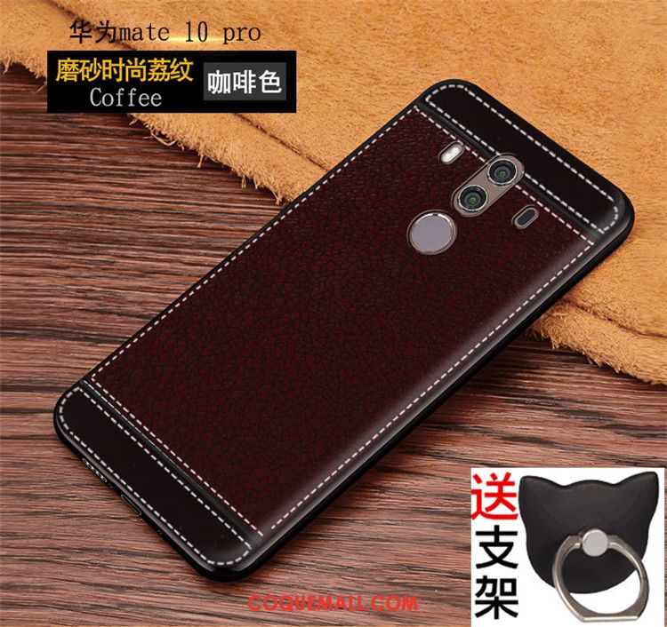 Étui Huawei Mate 10 Pro Silicone Téléphone Portable Fluide Doux, Coque Huawei Mate 10 Pro Tendance Marron