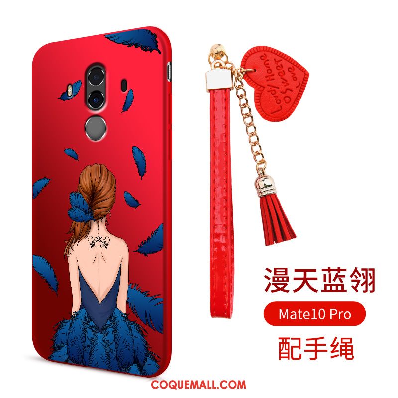 Étui Huawei Mate 10 Pro Téléphone Portable Fluide Doux Rouge, Coque Huawei Mate 10 Pro