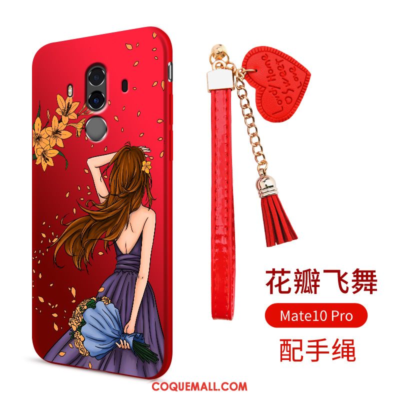 Étui Huawei Mate 10 Pro Téléphone Portable Fluide Doux Rouge, Coque Huawei Mate 10 Pro