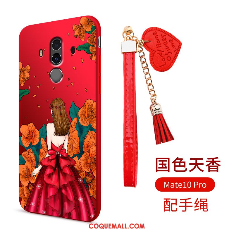 Étui Huawei Mate 10 Pro Téléphone Portable Fluide Doux Rouge, Coque Huawei Mate 10 Pro