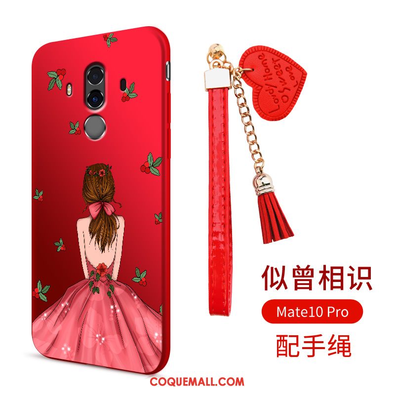 Étui Huawei Mate 10 Pro Téléphone Portable Fluide Doux Rouge, Coque Huawei Mate 10 Pro