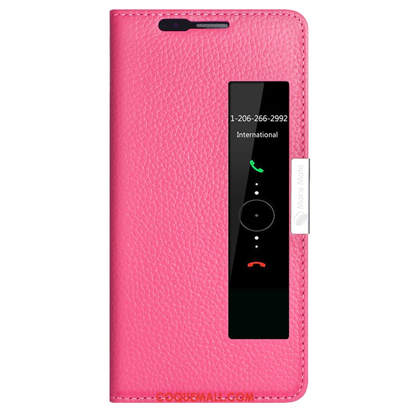 Étui Huawei Mate 10 Pro Téléphone Portable Orange Étui En Cuir, Coque Huawei Mate 10 Pro Brillant Cuir