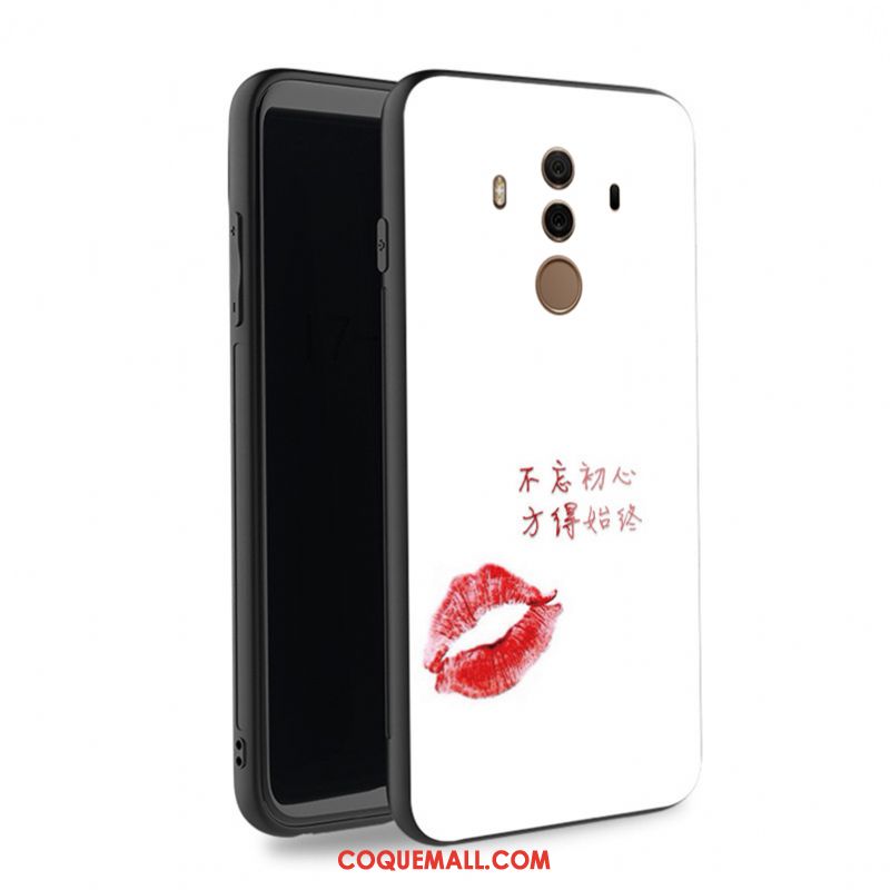 Étui Huawei Mate 10 Pro Téléphone Portable Protection Difficile, Coque Huawei Mate 10 Pro Noir Verre