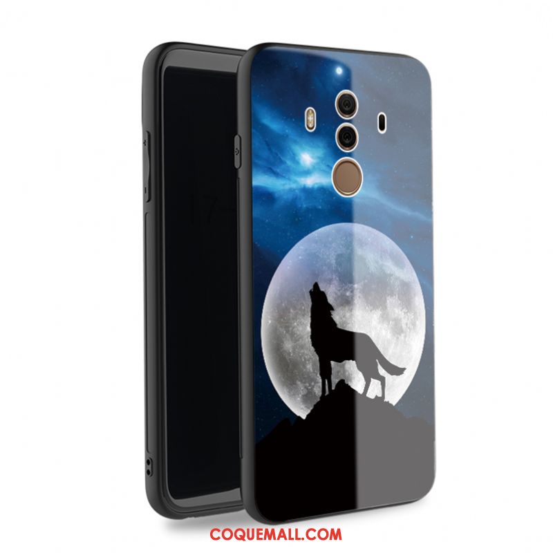 Étui Huawei Mate 10 Pro Téléphone Portable Protection Difficile, Coque Huawei Mate 10 Pro Noir Verre