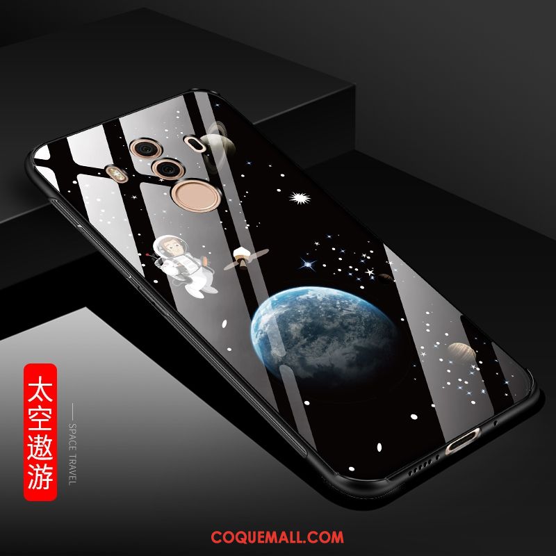 Étui Huawei Mate 10 Pro Verre Protection Incassable, Coque Huawei Mate 10 Pro Fluide Doux Noir