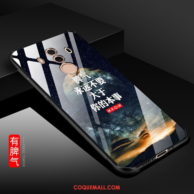 Étui Huawei Mate 10 Pro Verre Protection Incassable, Coque Huawei Mate 10 Pro Fluide Doux Noir