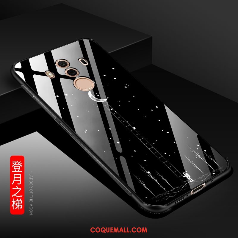 Étui Huawei Mate 10 Pro Verre Protection Incassable, Coque Huawei Mate 10 Pro Fluide Doux Noir