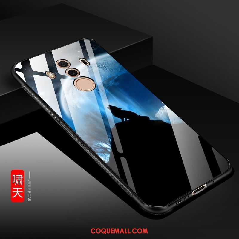 Étui Huawei Mate 10 Pro Verre Protection Incassable, Coque Huawei Mate 10 Pro Fluide Doux Noir