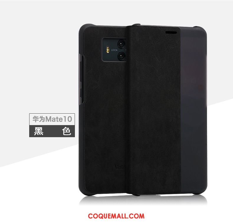 Étui Huawei Mate 10 Protection Étui En Cuir Clamshell, Coque Huawei Mate 10 Incassable Bleu