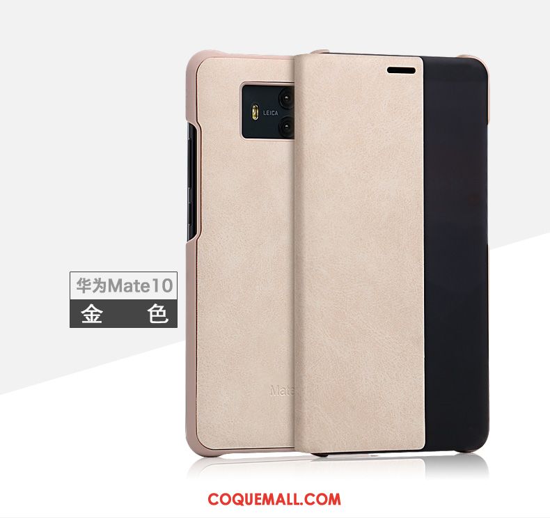 Étui Huawei Mate 10 Protection Étui En Cuir Clamshell, Coque Huawei Mate 10 Incassable Bleu