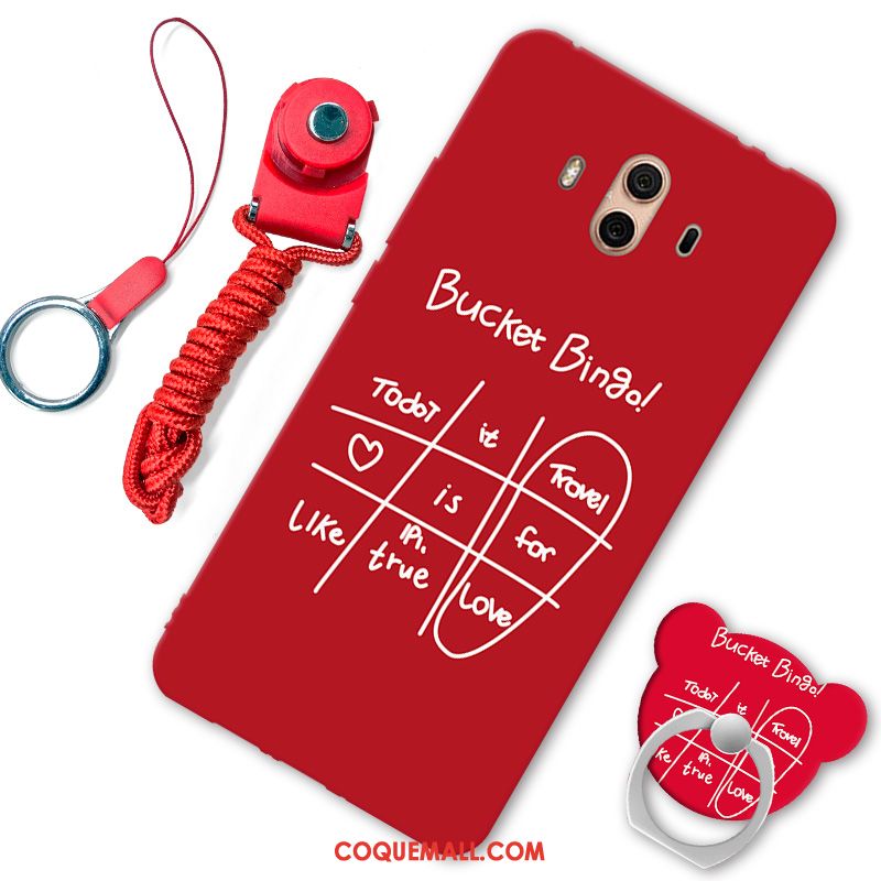 Étui Huawei Mate 10 Rouge Protection Cou Suspendu, Coque Huawei Mate 10 Téléphone Portable Ornements Suspendus