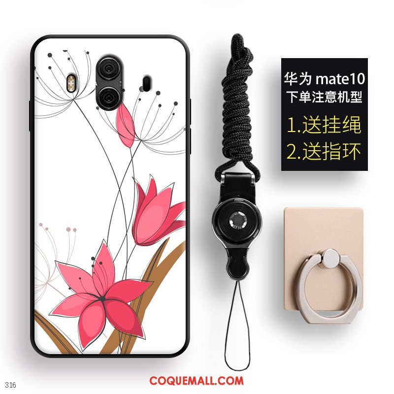 Étui Huawei Mate 10 Téléphone Portable Cou Suspendu Fluide Doux, Coque Huawei Mate 10 Peinture Vert