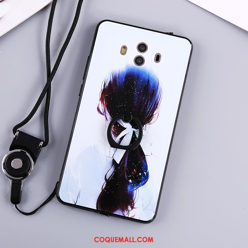 Étui Huawei Mate 10 Téléphone Portable Fluide Doux Ornements Suspendus, Coque Huawei Mate 10 Noir