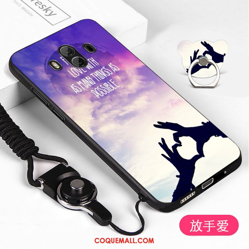 Étui Huawei Mate 10 Téléphone Portable Ornements Suspendus Fluide Doux, Coque Huawei Mate 10 Incassable Noir