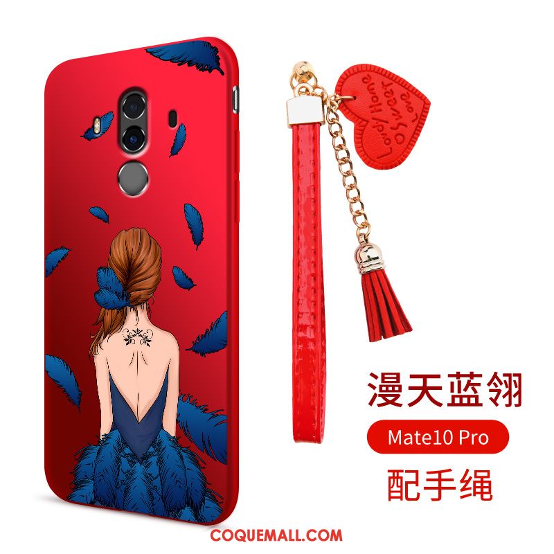 Étui Huawei Mate 10 Téléphone Portable Rouge Fluide Doux, Coque Huawei Mate 10