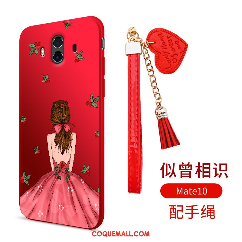 Étui Huawei Mate 10 Téléphone Portable Rouge Fluide Doux, Coque Huawei Mate 10