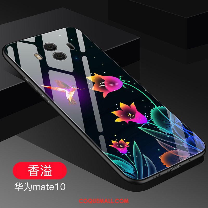 Étui Huawei Mate 10 Verre Fluide Doux Incassable, Coque Huawei Mate 10 Bleu Créatif