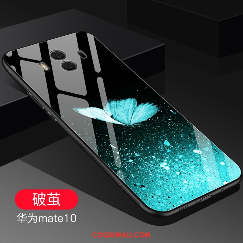 Étui Huawei Mate 10 Verre Fluide Doux Incassable, Coque Huawei Mate 10 Bleu Créatif