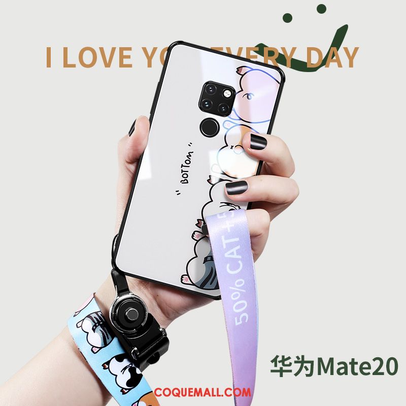 Étui Huawei Mate 20 Charmant Blanc Tout Compris, Coque Huawei Mate 20 Très Mince Téléphone Portable