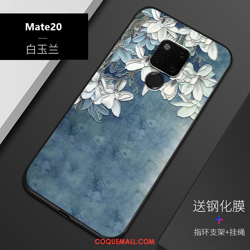 Étui Huawei Mate 20 Délavé En Daim Gaufrage Incassable, Coque Huawei Mate 20 Téléphone Portable Légère