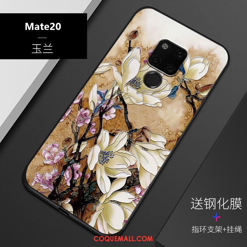 Étui Huawei Mate 20 Délavé En Daim Gaufrage Incassable, Coque Huawei Mate 20 Téléphone Portable Légère