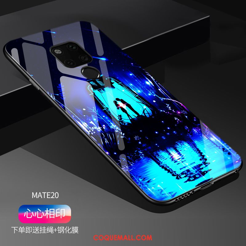 Étui Huawei Mate 20 Fluide Doux Difficile Bleu, Coque Huawei Mate 20 Protection Silicone