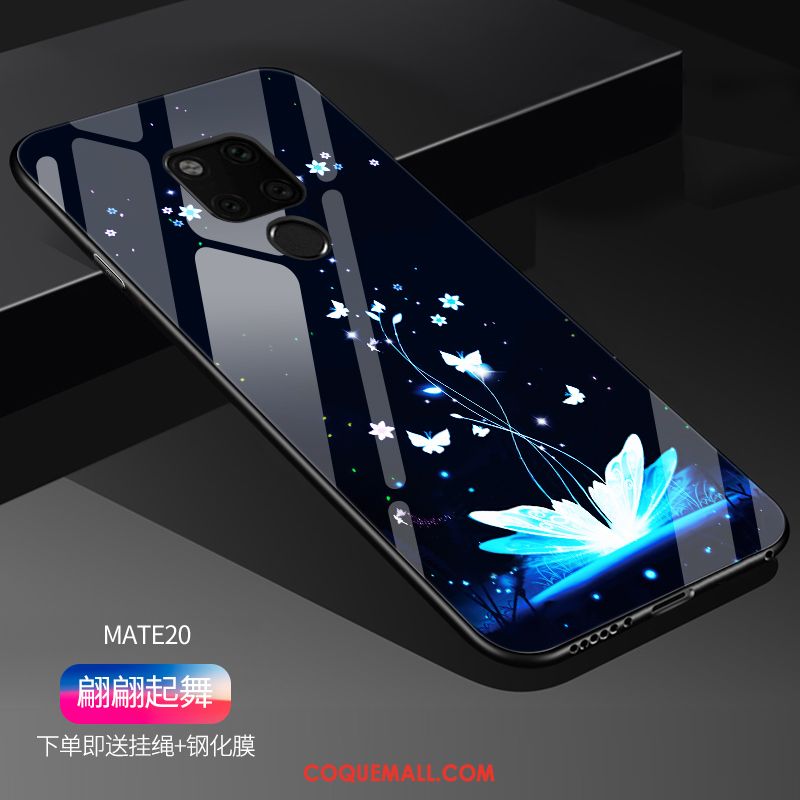 Étui Huawei Mate 20 Fluide Doux Difficile Bleu, Coque Huawei Mate 20 Protection Silicone