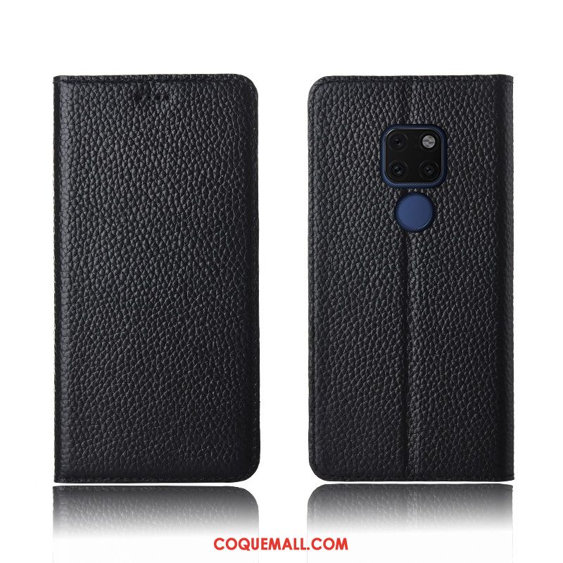 Étui Huawei Mate 20 Incassable Cuir Véritable Fluide Doux, Coque Huawei Mate 20 Noir Étui En Cuir Braun