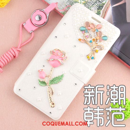 Étui Huawei Mate 20 Incassable Strass Protection, Coque Huawei Mate 20 Blanc Étui En Cuir