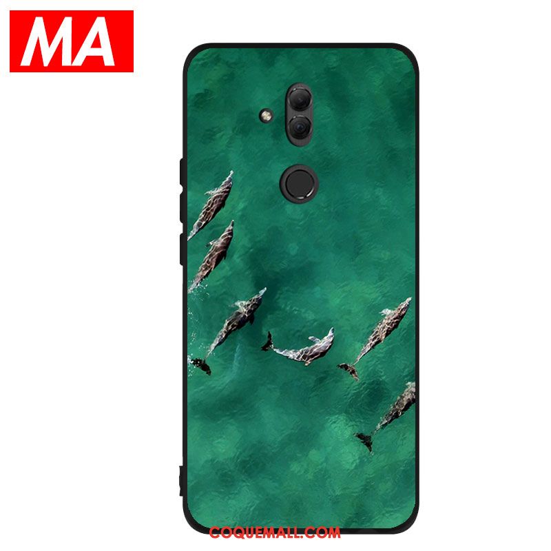 Étui Huawei Mate 20 Lite Bleu Téléphone Portable Fluide Doux, Coque Huawei Mate 20 Lite Protection Silicone