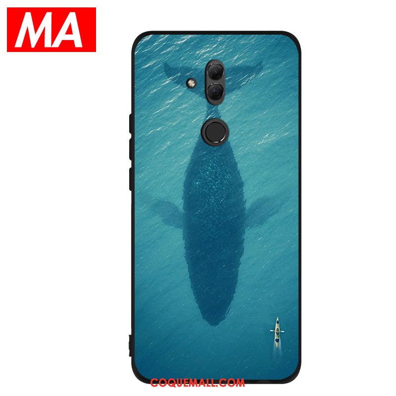 Étui Huawei Mate 20 Lite Bleu Téléphone Portable Fluide Doux, Coque Huawei Mate 20 Lite Protection Silicone