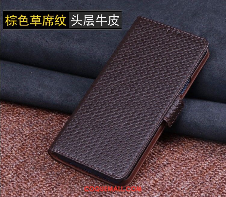 Étui Huawei Mate 20 Lite Incassable Cuir Véritable Protection, Coque Huawei Mate 20 Lite Étui En Cuir Tout Compris Braun