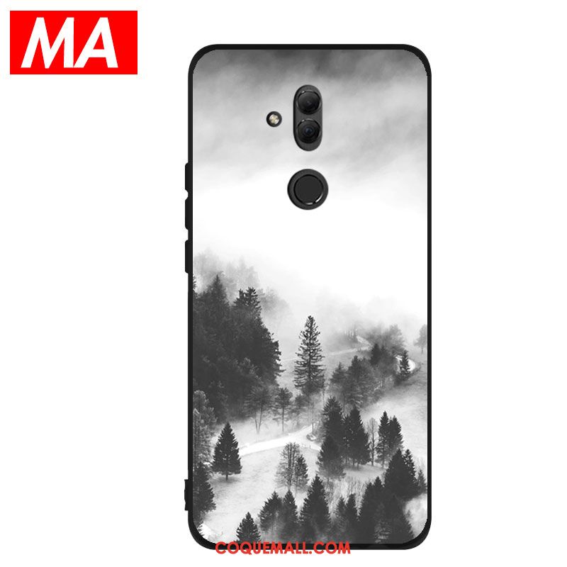 Étui Huawei Mate 20 Lite Simple Téléphone Portable Noir, Coque Huawei Mate 20 Lite Blanc Protection