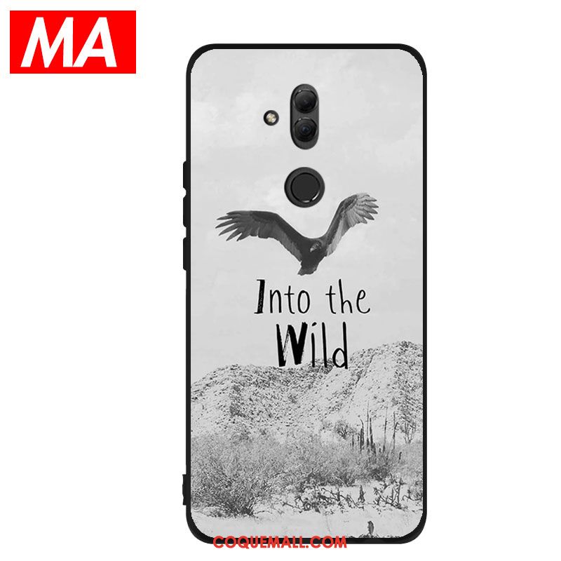 Étui Huawei Mate 20 Lite Simple Téléphone Portable Noir, Coque Huawei Mate 20 Lite Blanc Protection