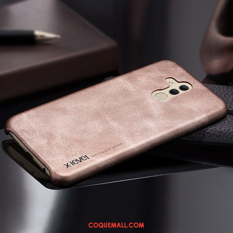 Étui Huawei Mate 20 Lite Tempérer Étui En Cuir Foncé, Coque Huawei Mate 20 Lite Téléphone Portable Incassable Braun