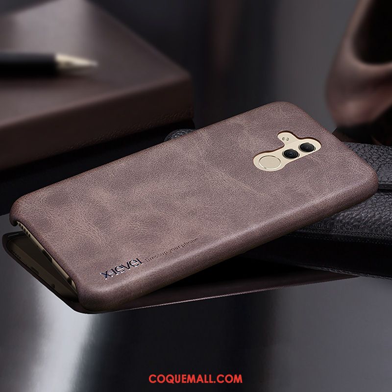 Étui Huawei Mate 20 Lite Tempérer Étui En Cuir Foncé, Coque Huawei Mate 20 Lite Téléphone Portable Incassable Braun