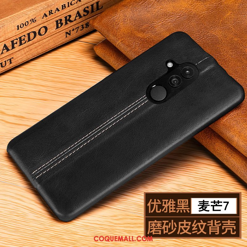 Étui Huawei Mate 20 Lite Téléphone Portable Incassable Business, Coque Huawei Mate 20 Lite Cuir Véritable Braun