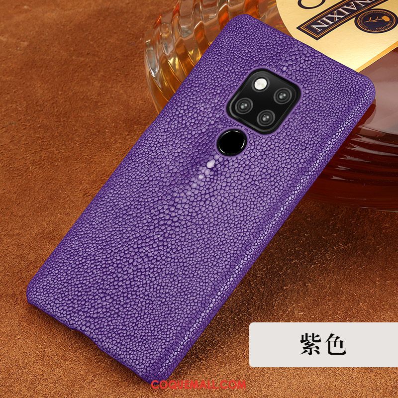 Étui Huawei Mate 20 Luxe Cuir Véritable Rouge, Coque Huawei Mate 20 Créatif Qualité