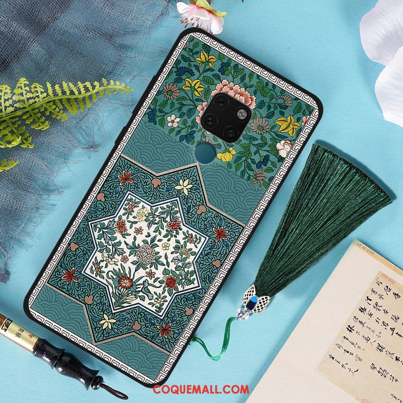 Étui Huawei Mate 20 Palais Vert À Franges, Coque Huawei Mate 20 Tout Compris Téléphone Portable