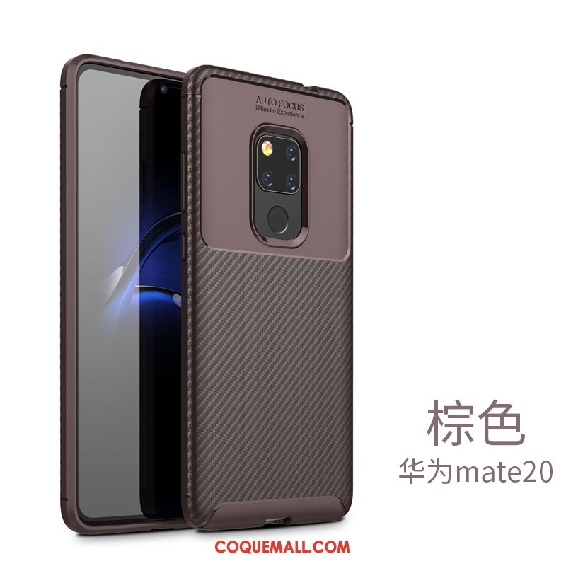 Étui Huawei Mate 20 Personnalité Simple Tout Compris, Coque Huawei Mate 20 Délavé En Daim Silicone Braun