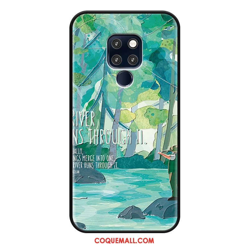 Étui Huawei Mate 20 Petit Frais Simple, Coque Huawei Mate 20 Téléphone Portable Vert