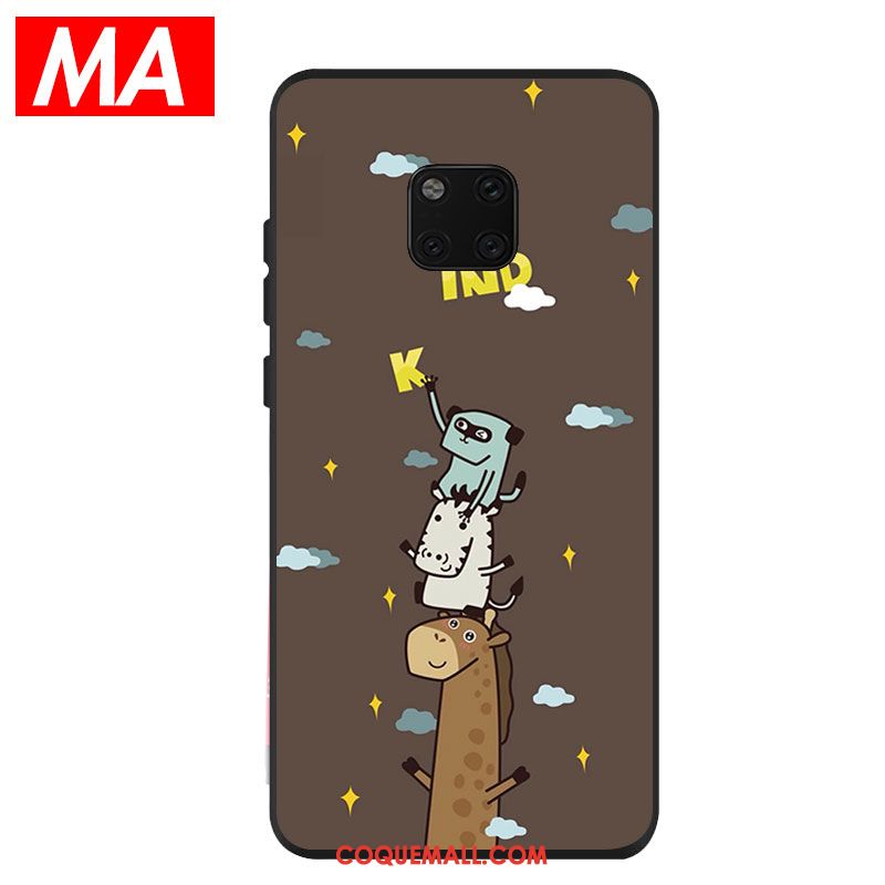 Étui Huawei Mate 20 Pro Charmant Dessin Animé Abstrait, Coque Huawei Mate 20 Pro Animal Téléphone Portable Braun