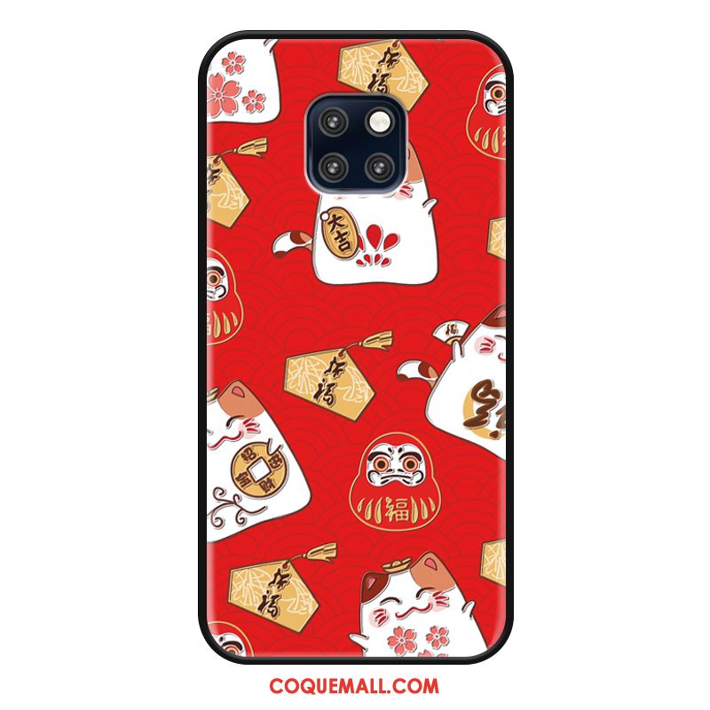 Étui Huawei Mate 20 Pro Charmant Dessin Animé Chat, Coque Huawei Mate 20 Pro Blanc Téléphone Portable