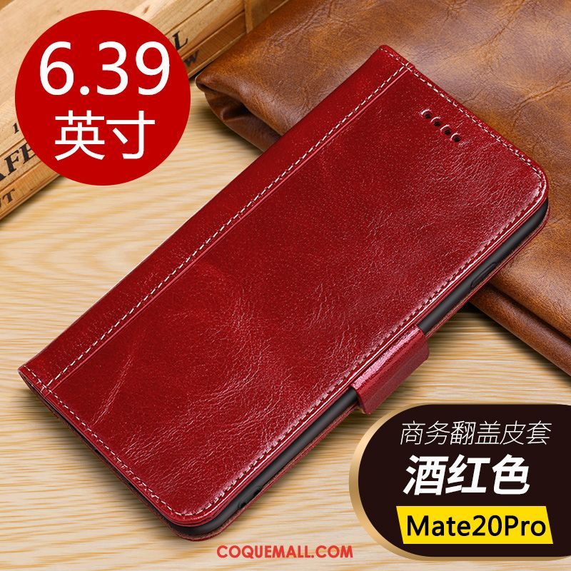 Étui Huawei Mate 20 Pro Cuir Véritable Tout Compris Protection, Coque Huawei Mate 20 Pro Carte Marron