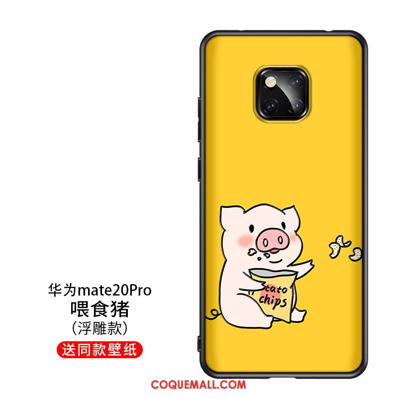 Étui Huawei Mate 20 Pro Dessin Animé Amoureux Légère, Coque Huawei Mate 20 Pro Jaune Créatif